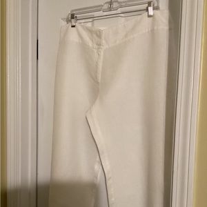 Eileen Fisher white linen crop pants,size 12